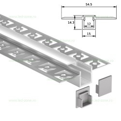 Profil Aluminiu Incastrat Sub Tencuiala 2M 12MM Glet