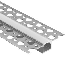 Profil Aluminiu Incastrat Sub Tencuiala Dispersor Alb 2M 12.7MM