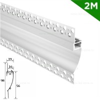 PROFILE BANDA LED, Profil Aluminiu Incastrat Sub Tencuiala 2M 14MM, LED-Zone.ro