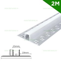 PROFILE BANDA LED, Profil Aluminiu Incastrat Sub Tencuiala 2M 12MM, LED-Zone.ro