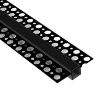 PROFILE BANDA LED, Profil Aluminiu Incastrat Sub Tencuiala Negru Dispersor Negru 2M 12.7MM, LED-Zone.ro