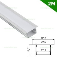 PROFILE BANDA LED - Reduceri Profil Aluminiu Incastrat Dispersor Mat 2M 27.3MM LZ8564 Promotie