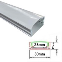 PROFILE BANDA LED - Reduceri Profil Aluminiu Lat Aplicat Dispersor Mat 2M 26MM Promotie