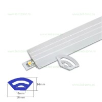 ACCESORII BANDA LED, Profil Flexibil Aplicat Colt Silicon Mat 16x16mm, LED-Zone.ro