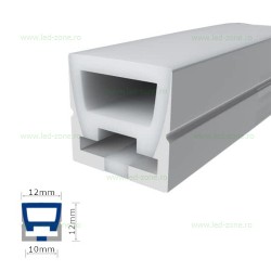 Profil Flexibil Aplicat Silicon Mat 12x12mm 