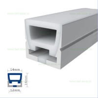 ACCESORII BANDA LED, Profil Flexibil Aplicat Silicon Mat 14x14mm , LED-Zone.ro