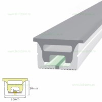 PROFILE ALUMINIU INCASTRATE, Profil Flexibil Incastrat Silicon Mat 20x10mm, LED-Zone.ro