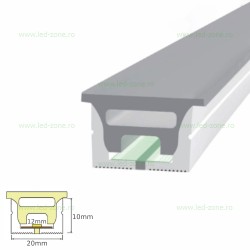 Profil Flexibil Incastrat Silicon Mat 20x10mm