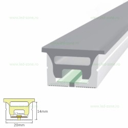 Profil Flexibil Incastrat Silicon Mat 20x14mm