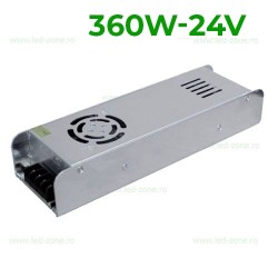 Sursa Alimentare Banda LED 24V 360W Slim cu Ventilator