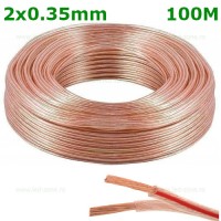ACCESORII BANDA LED, Conductor Electric 2x0.35mm Transparent Rola 100 Metri, LED-Zone.ro
