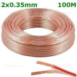 Conductor Electric 2x0.35mm Transparent Rola 100 Metri