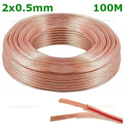 Conductor Electric 2x0.5mm Transparent Rola 100 Metri