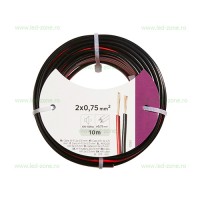 ACCESORII BANDA LED - Reduceri Conductor Electric 2x0.75mm Rosu Negru Rola 10 Metri Promotie