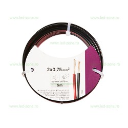 Conductor Electric 2x0.75mm Rosu Negru Rola 5 Metri