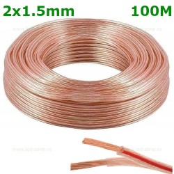 Conductor Electric 2x1.5mm Transparent Rola 100 Metri