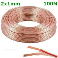ACCESORII BANDA LED, Conductor Electric 2x1mm Transparent Rola 100 Metri, LED-Zone.ro