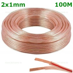 Conductor Electric 2x1mm Transparent Rola 100 Metri