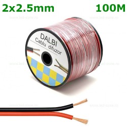 Conductor Electric 2x2.5mm Rosu Negru Rola 100 Metri