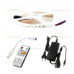 Kit Banda LED 2835 Dual White CCT Interior 5M cu Telecomanda