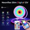 Kit Neonflex LED Slim Digital 12V 5m WIFI Telecomanda si Telefon