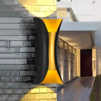 APLICE LED FATADE CLADIRI, Black Friday - Aplica LED 2x3W Exterior Auriu LZ75811, LED-Zone.ro