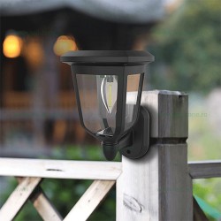 Felinar Iluminat Exterior 0.3W Perete Negru Solar LZ23405