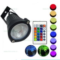 SPOTURI LED EXTERIOR, Spot LED Exterior 5W COB RGB Rotund 220V Montaj Gradina, LED-Zone.ro