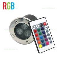 ILUMINAT EXTERIOR LED, Spot LED Exterior Incastrabil 3x1W RGB Telecomanda 220V, LED-Zone.ro
