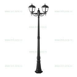 Stalp LED Gradina 2xE27 Negru PAUL 2.1M