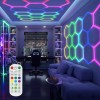 Set 14 Hexagoane LED Honeycomb RGB Digitale Tuburi 440mm