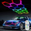 Set 14 Hexagoane LED Honeycomb RGB Digitale Tuburi 440mm