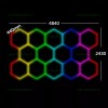 Set 14 Hexagoane LED Honeycomb RGB Digitale Tuburi 440mm