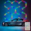 Set 8 Hexagoane LED Honeycomb RGB Digitale Tuburi 460mm
