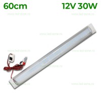 CORPURI LED LINIARE INTERIOR, Corp Iluminat LED 30W 60cm Clar Aluminiu 12V Clesti, LED-Zone.ro