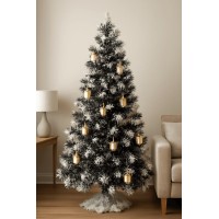 BRAZI ARTIFICIALI, Black Friday - Brad Artificial 150cm Nins cu Fibra Optica Color si Felinare, LED-Zone.ro