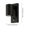 Aplica LED 3W Exterior cu Senzor RIGA 5 Neagra
