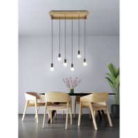 LUSTRE LED SUSPENDATE, Black Friday - Lustra 6 Socluri Vintage E27 WOOTTON 6, LED-Zone.ro