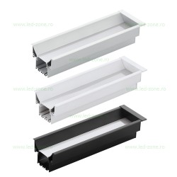 Profil Aluminiu Incastrat Dispersor Mat 1M 34MM