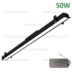 Corp Iluminat LED 50W 150cm Incastrabil Liniar Negru Emergenta