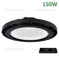 LAMPI INDUSTRIALE LED DE SIGURANTA, Lampa LED Iluminat Industrial 150W UFO Negru GENEVA  Emergenta , LED-Zone.ro