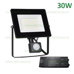 Proiector LED 30W Senzor HELIOS Negru Emergenta