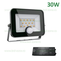 Proiector LED 30W Senzor VEGA Negru Emergenta
