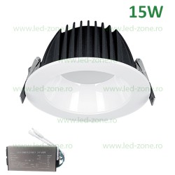 Spot LED 15W Rotund LZ01 Negru-Alb Emergenta