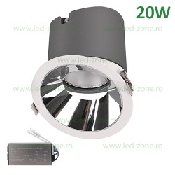 Spot LED 20W Rotund EL-6453 Alb-Gri Emergenta