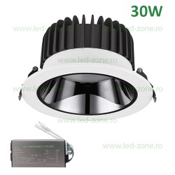 Spot LED 30W Rotund Alb-Gri Emergenta