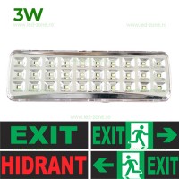 INDICATOARE LED - Reduceri Indicator LED 3W Exit Hidrant cu Autocolant Promotie