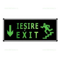 ILUMINAT DE SIGURANTA CU LED, Black Friday - Indicator LED Exit - Iesire Trepte Jos 2 Fete, LED-Zone.ro