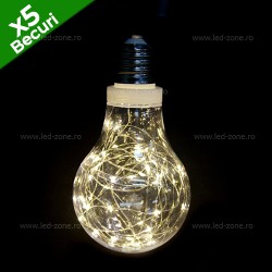 Instalatie LED Ghirlanda 5 Becuri A80 Clar Diverse Culori