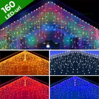 INSTALATII LED EXTERIOR - Reduceri Instalatie LED Perdea Turturi 8x0.5m Exterior Fir Alb Cauciucat Promotie